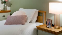 Close up of Bedside table at Brighouse Care Home, Yorkshire
