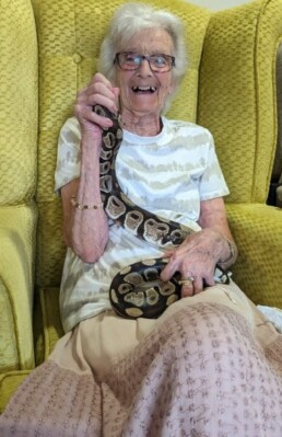 Whitby Court Care Home Resident with a snake!