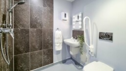 Example of a shower room inside our care home bedrooms in Yorkshire, Brighouse